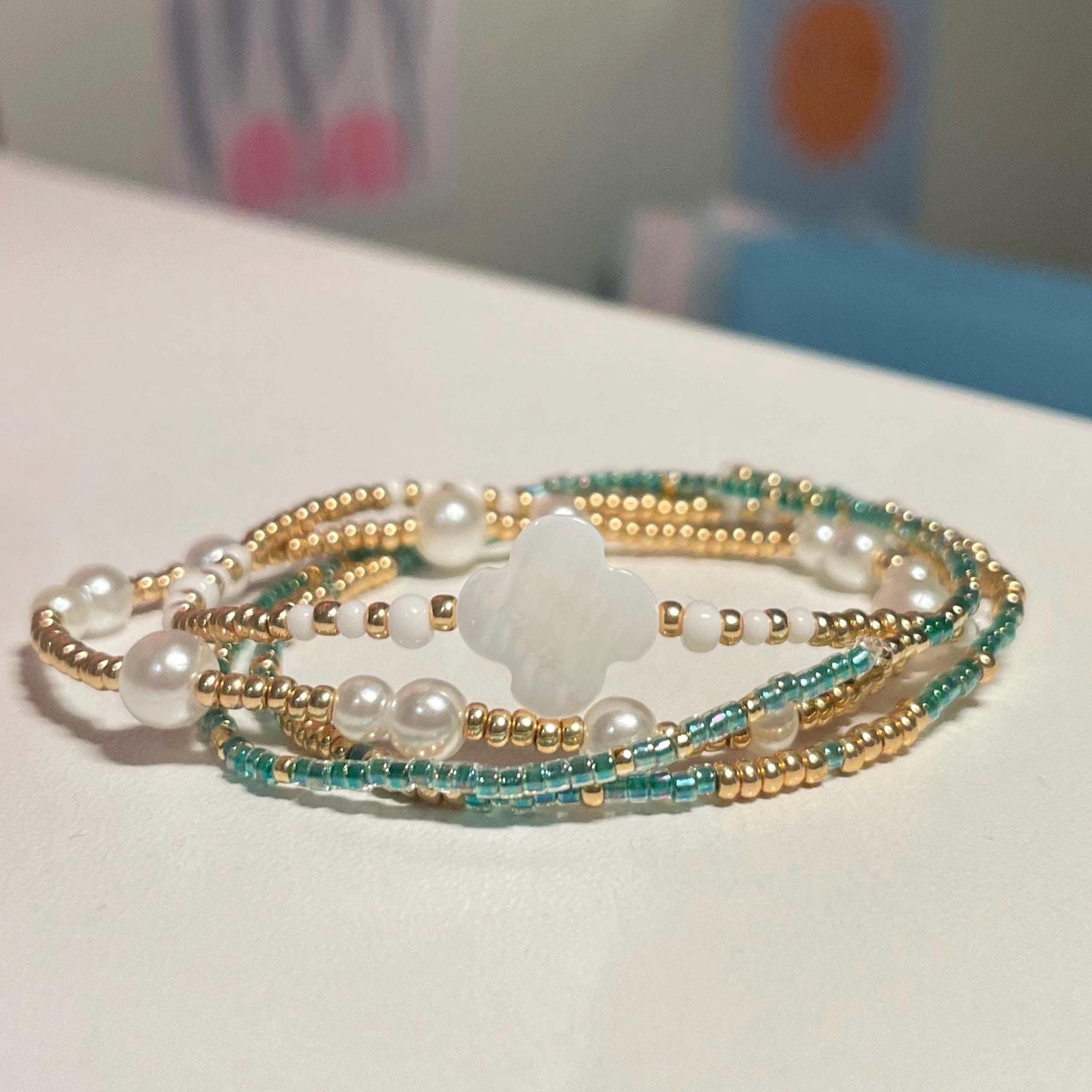 Bracelet stack - green